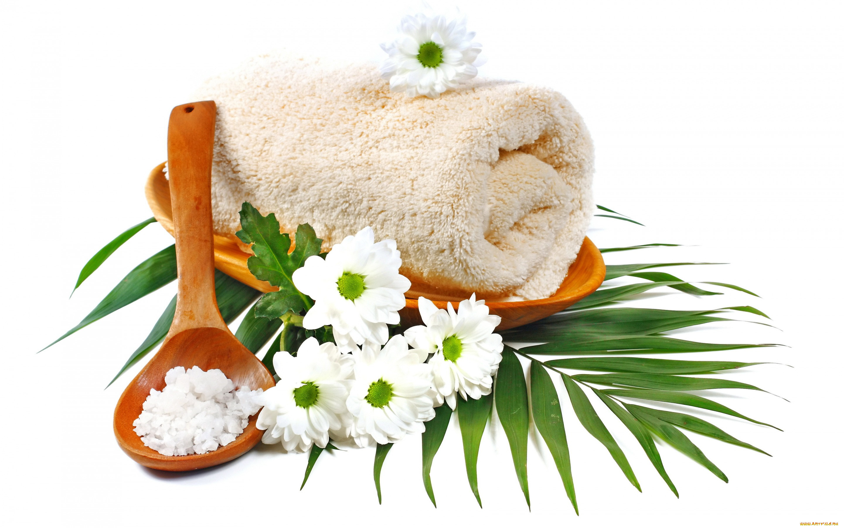 ,  , daisy, flowers, , , towel, relax, spa, salt, , camomile